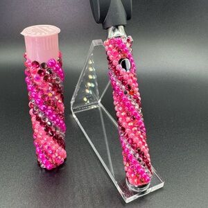 Pink Rhinestone 510 Threaded Battery & Matching J-Case💨